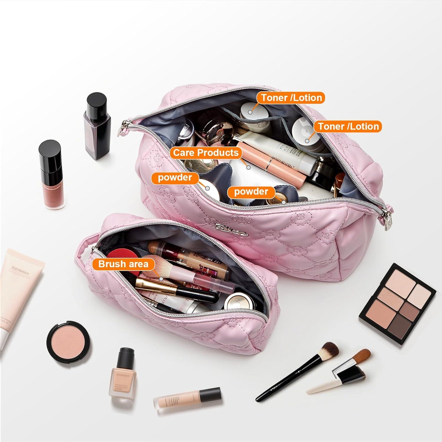 Set de 2 Bolsas de Maquillaje de Viaje BOYATU Rosa