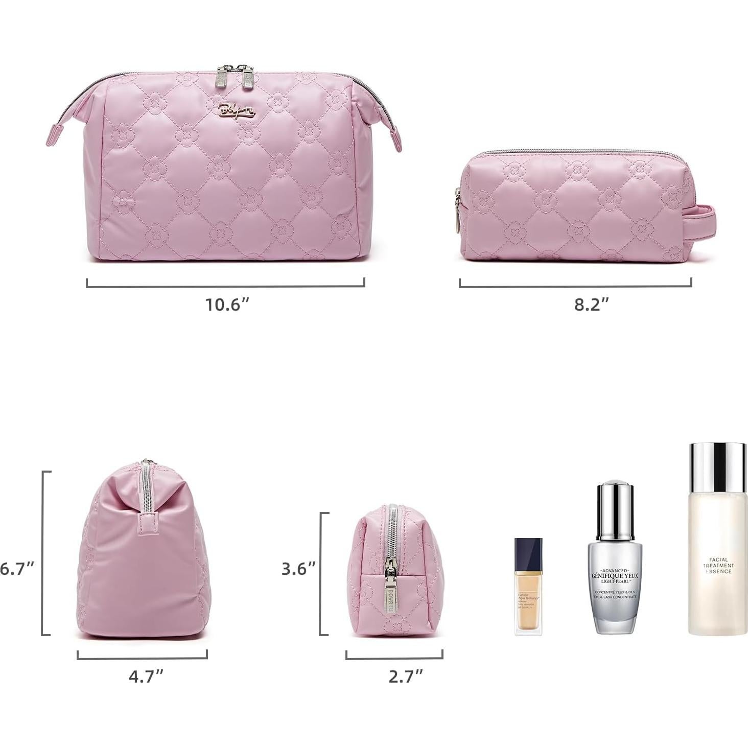 Set de 2 Bolsas de Maquillaje de Viaje BOYATU Rosa