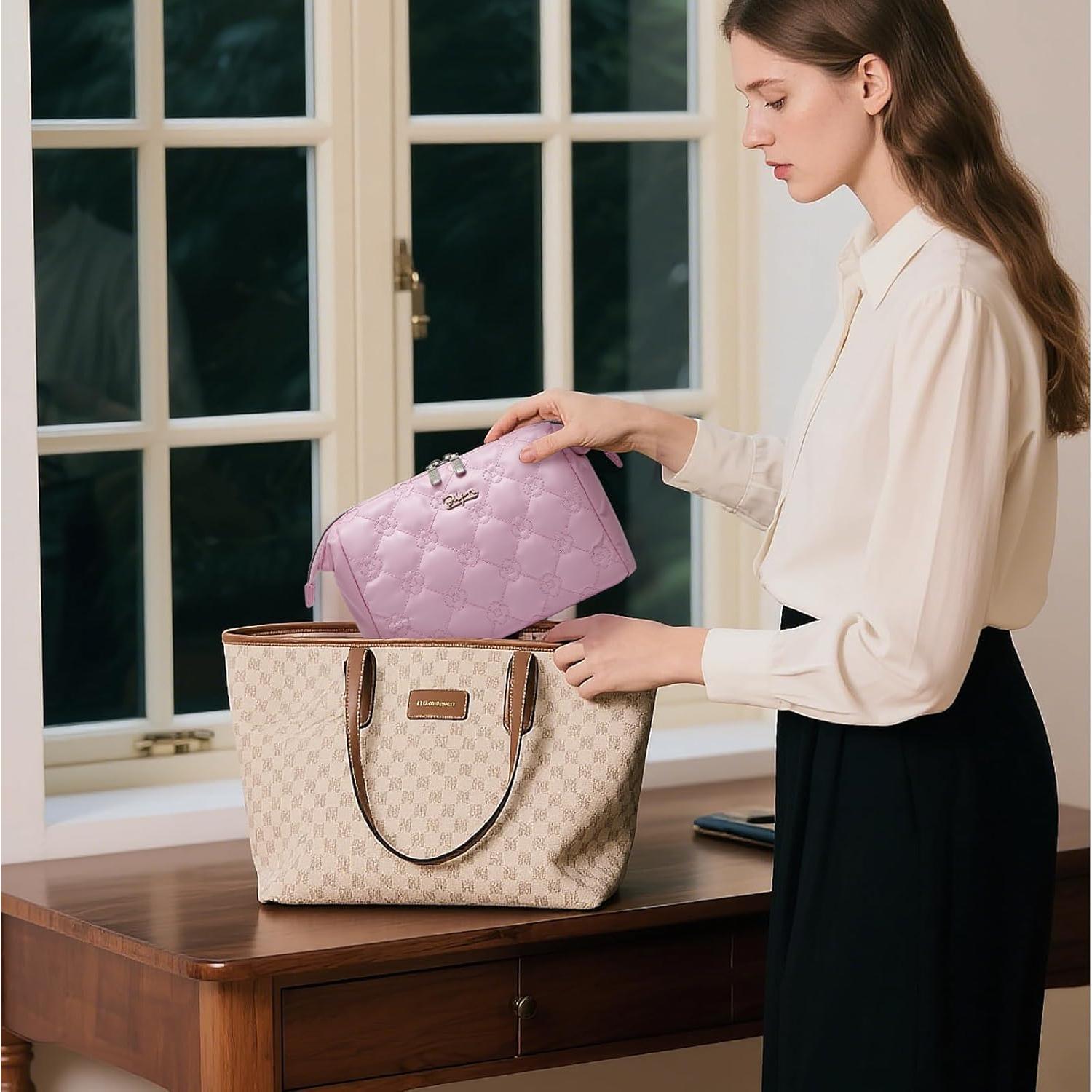 Set de 2 Bolsas de Maquillaje de Viaje BOYATU Rosa