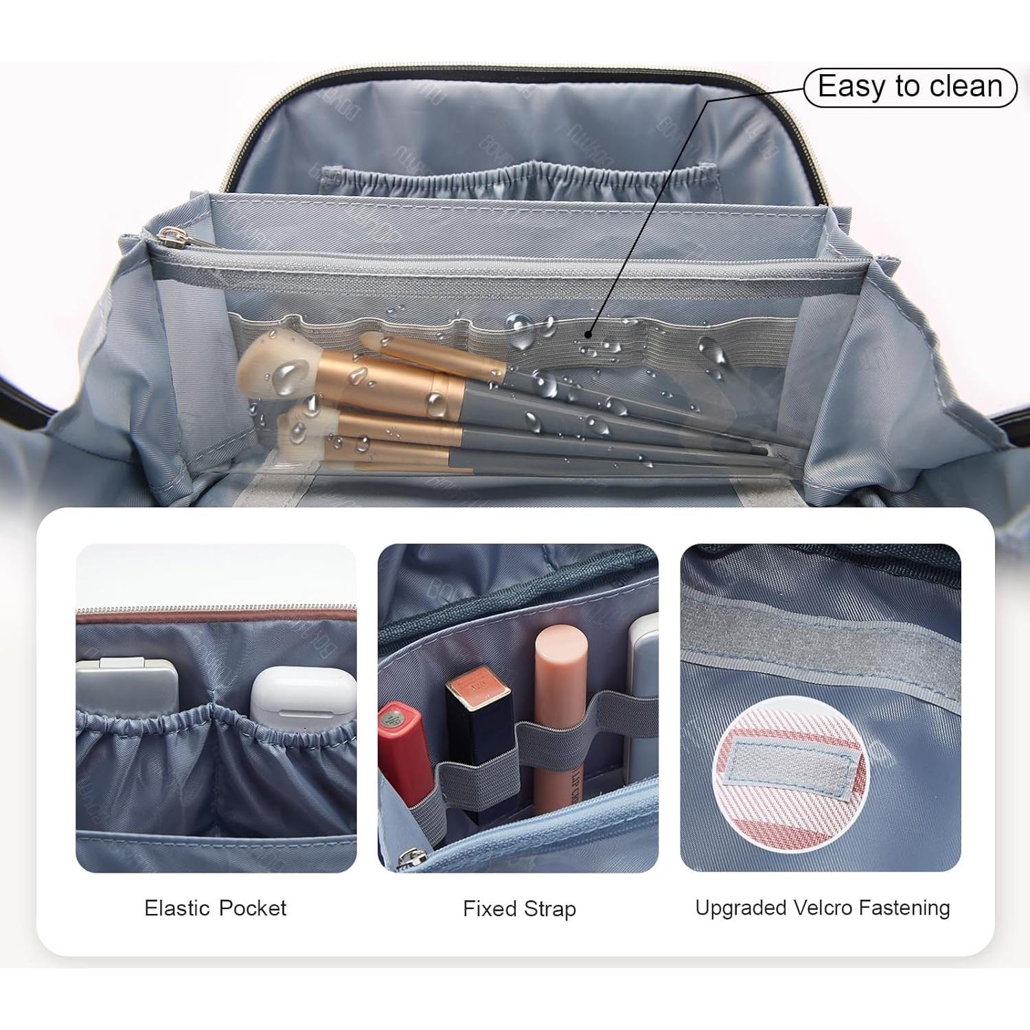 Bolsa de Maquillaje de Viaje BOYATU Rosa - Set 3 Bolsas Cosméticas