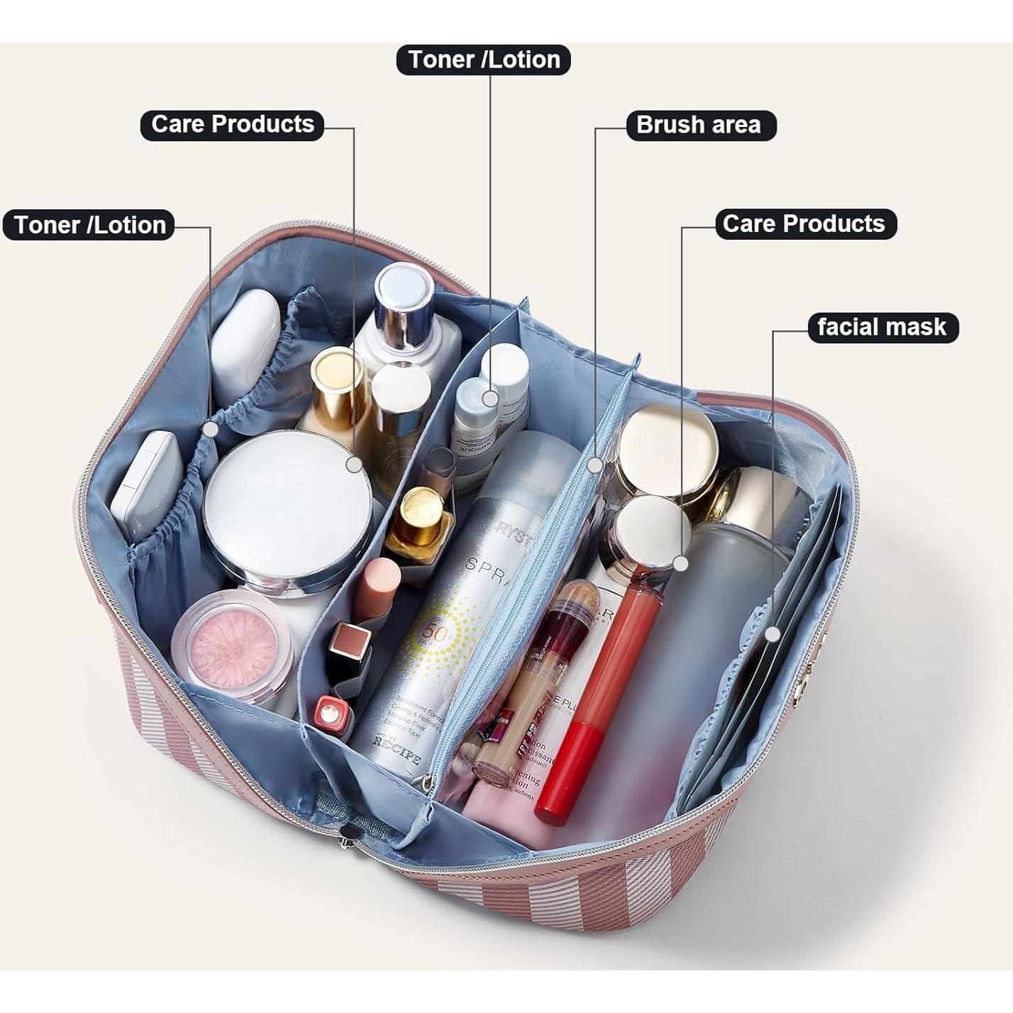 Bolsa de Maquillaje de Viaje BOYATU Rosa - Set 3 Bolsas Cosméticas