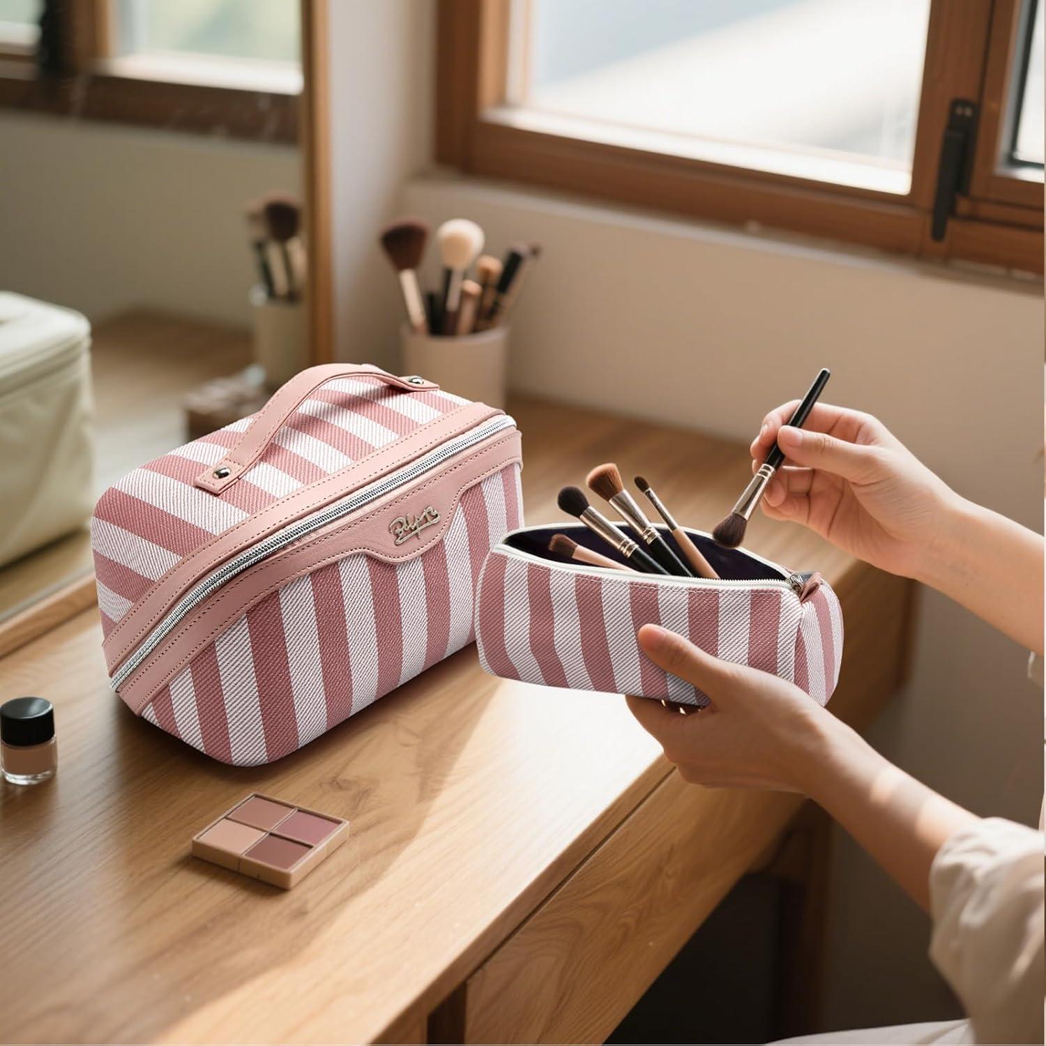 Bolsa de Maquillaje de Viaje BOYATU Rosa - Set 3 Bolsas Cosméticas