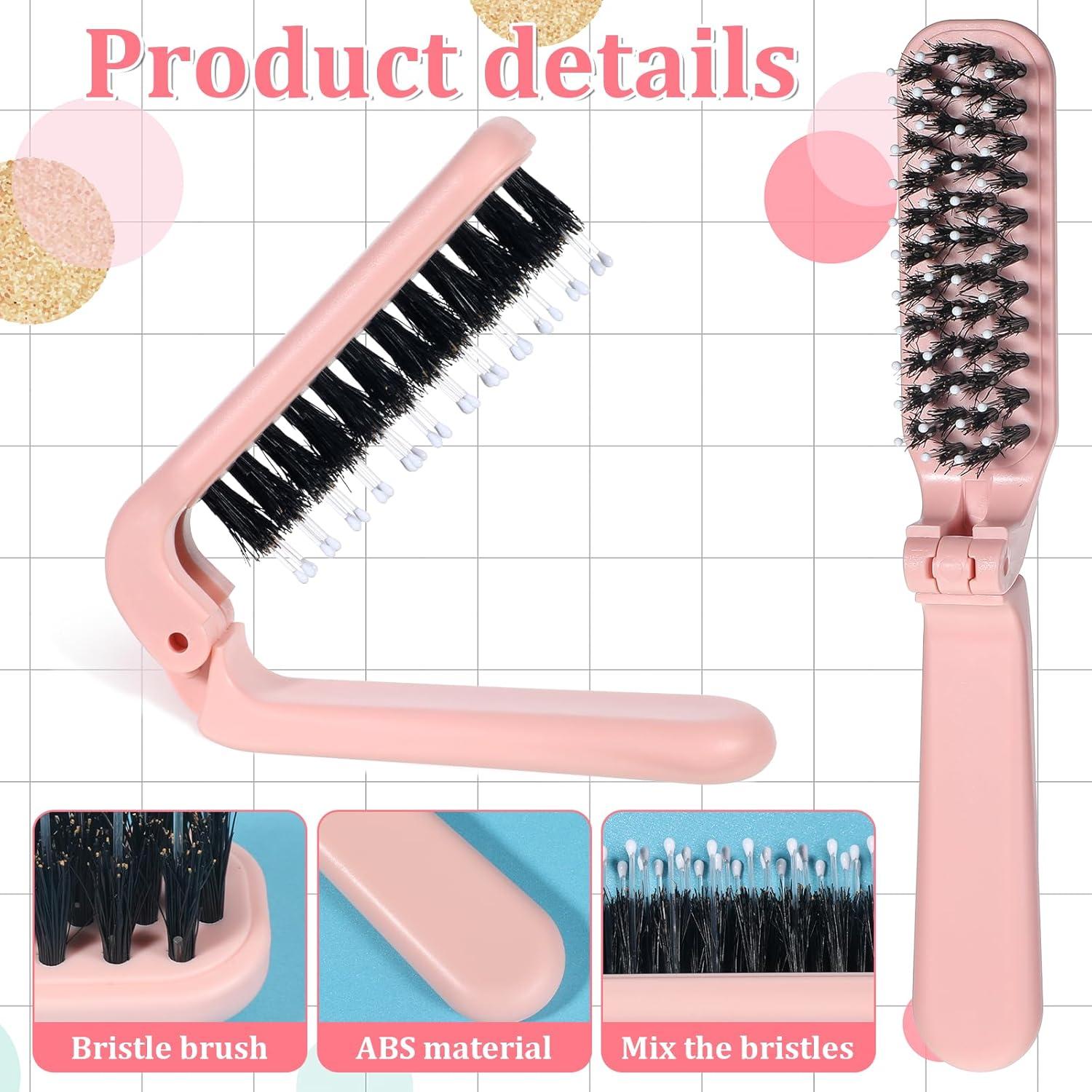 Cepillo de Pelo Plegable Zyghjort Rosa 17.5 cm Cerda de Jabalí