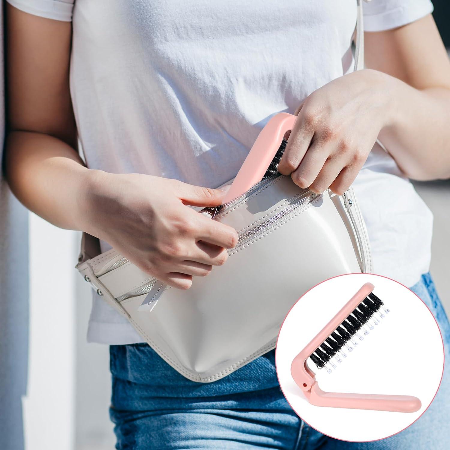 Cepillo de Pelo Plegable Zyghjort Rosa 17.5 cm Cerda de Jabalí