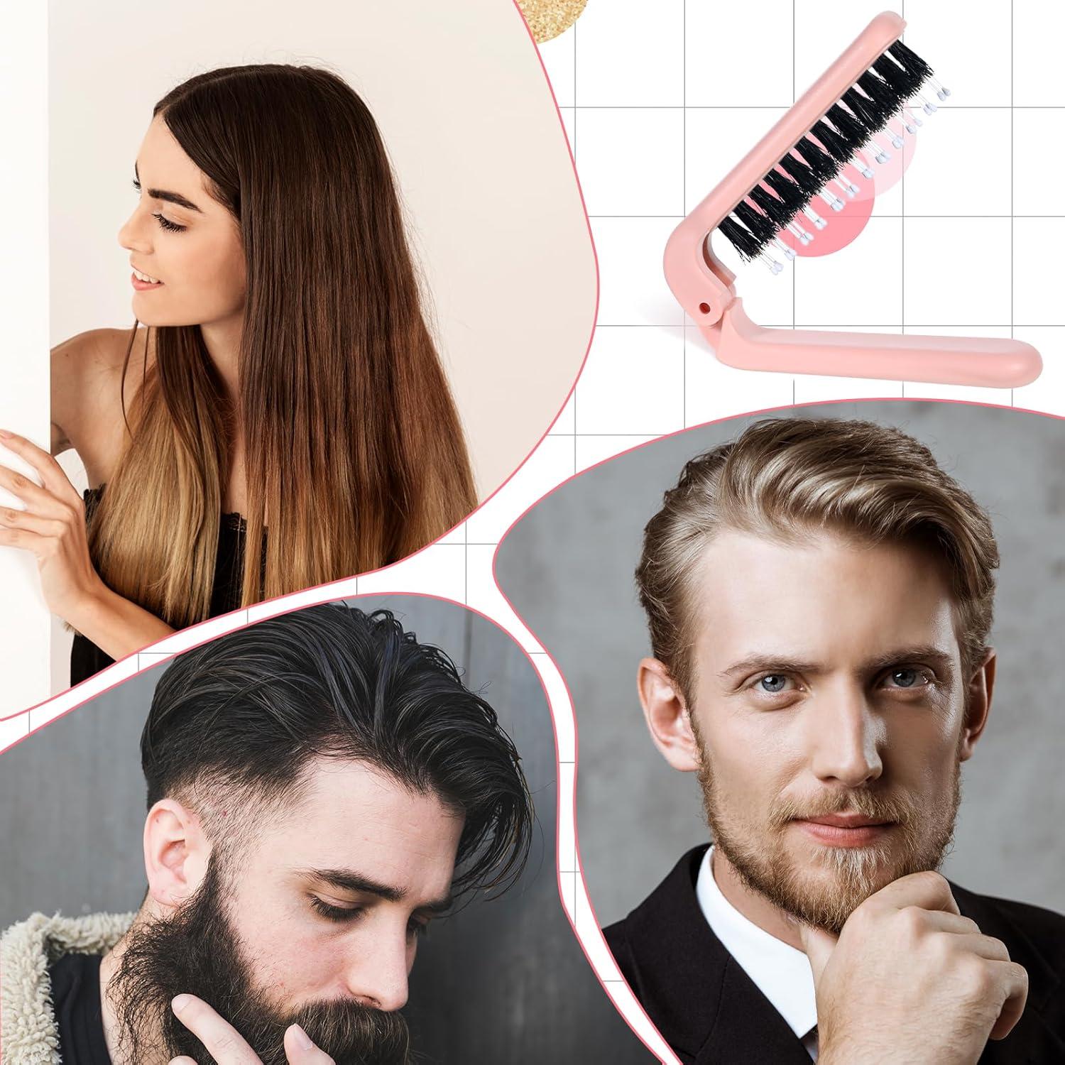 Cepillo de Pelo Plegable Zyghjort Rosa 17.5 cm Cerda de Jabalí