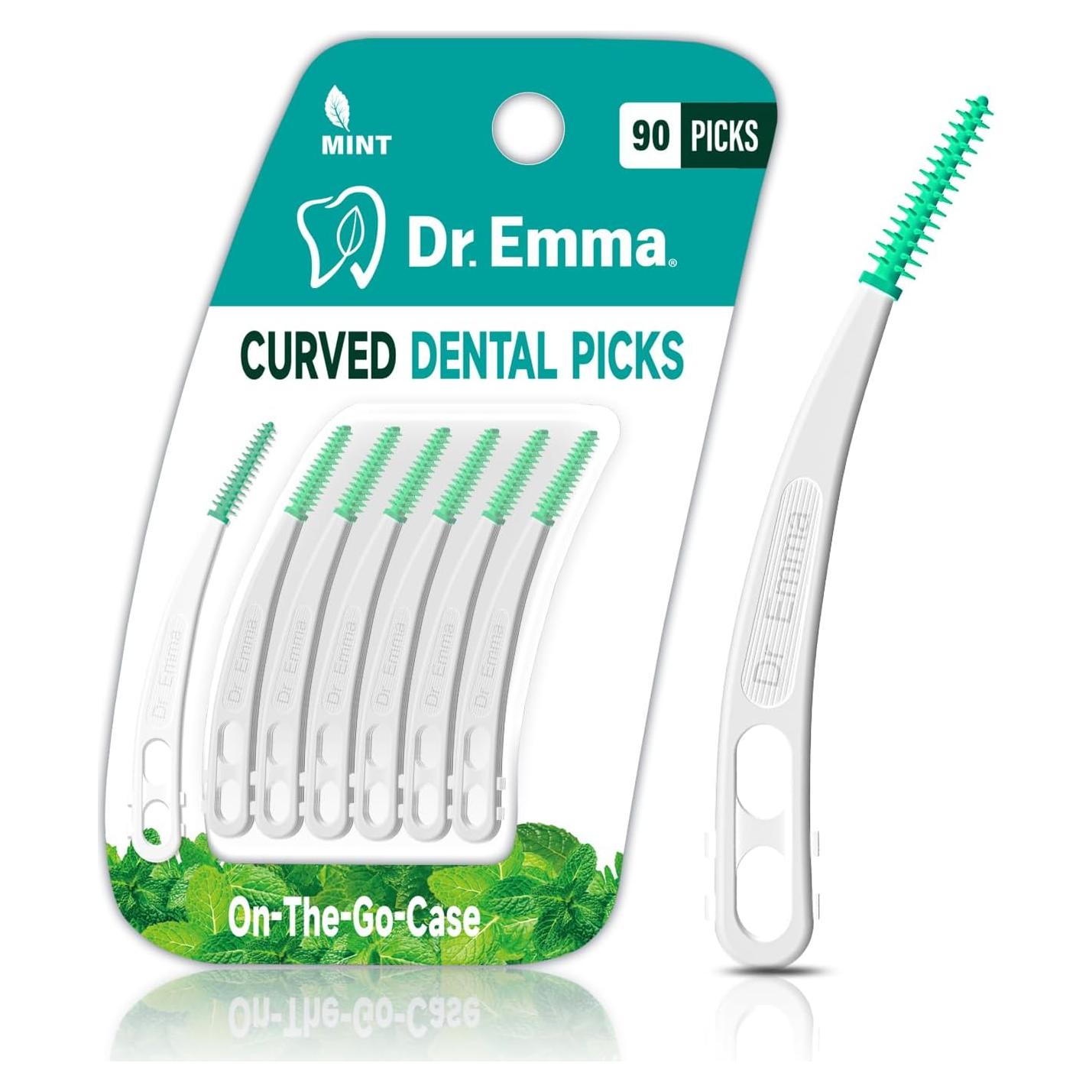 Palillos Dentales Curvados Dr. Emma de Menta 90 Unidades