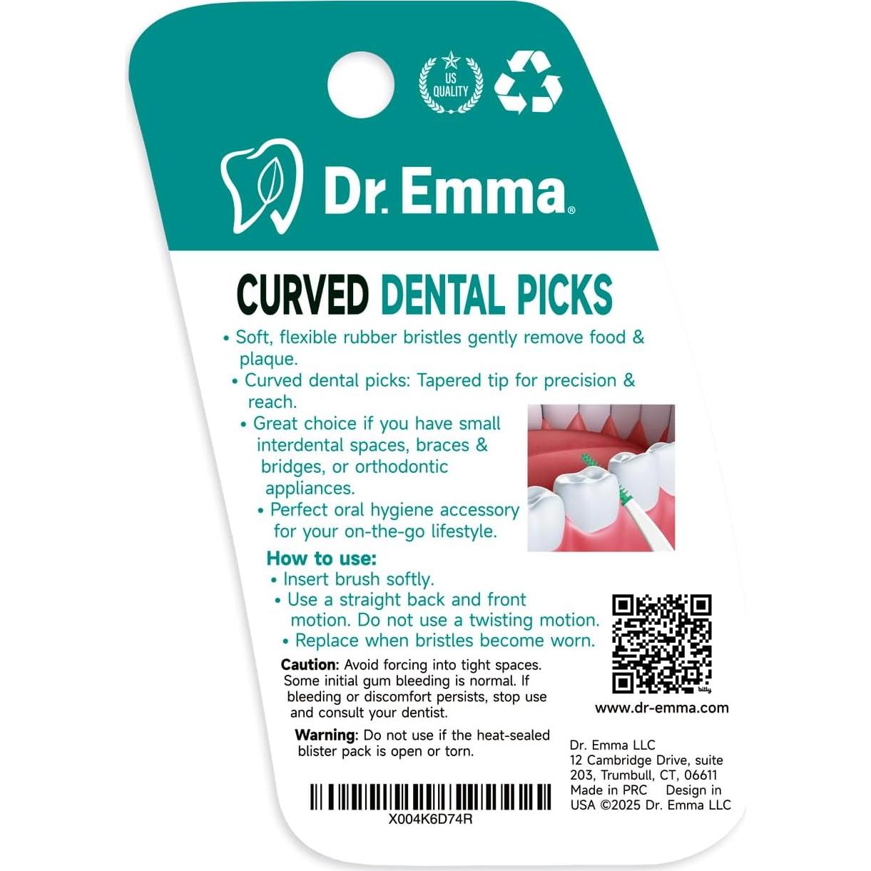 Palillos Dentales Curvados Dr. Emma de Menta 90 Unidades