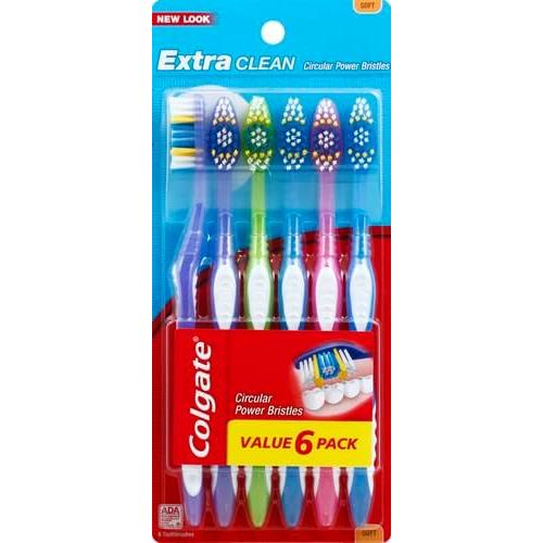 Cepillo de Dientes Colgate Extra Clean Suave 6 Unidades