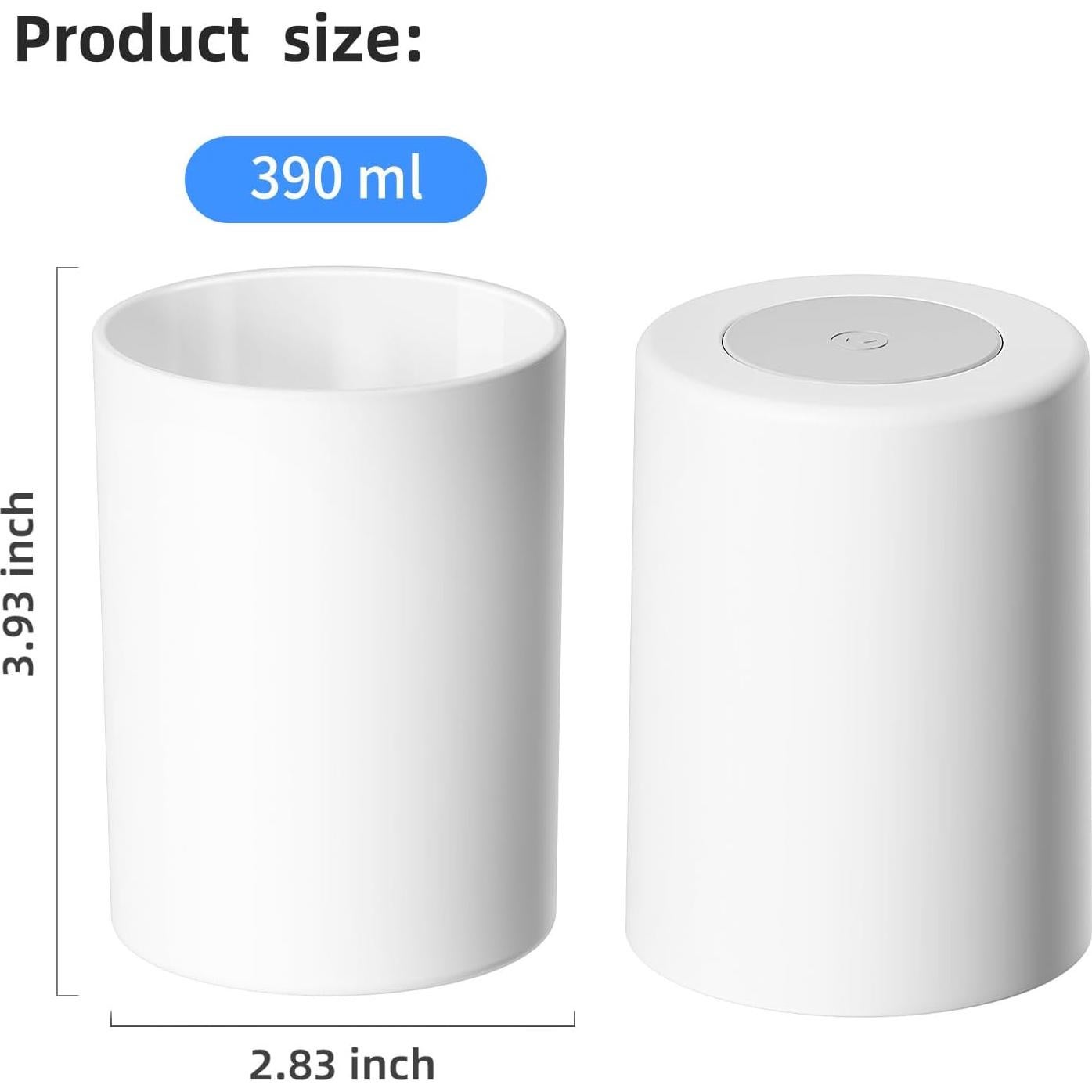 Vaso para Cepillos de Dientes GONGQIN 390ml Blanco 2Pcs