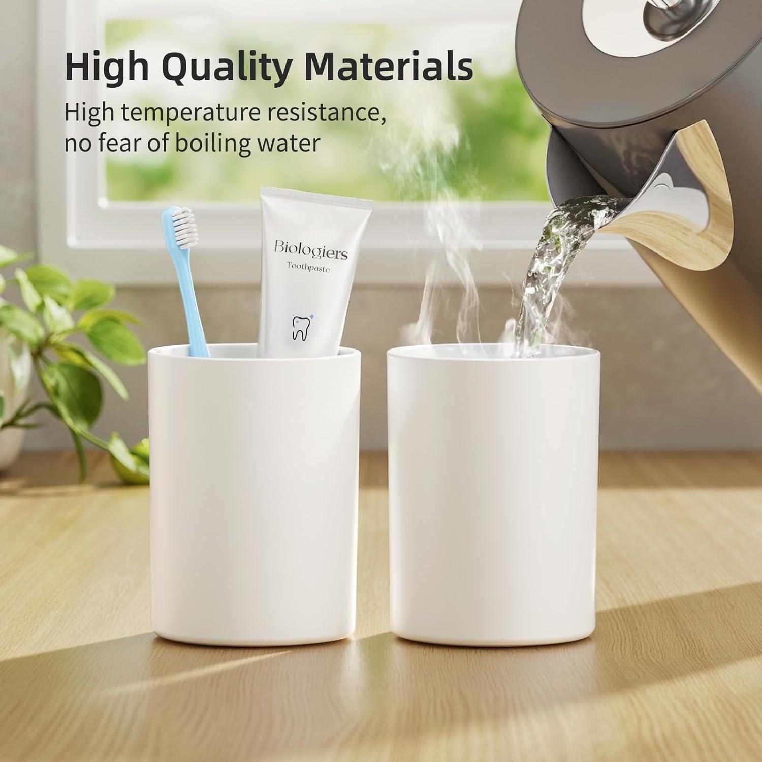 Vaso para Cepillos de Dientes GONGQIN 390ml Blanco 2Pcs