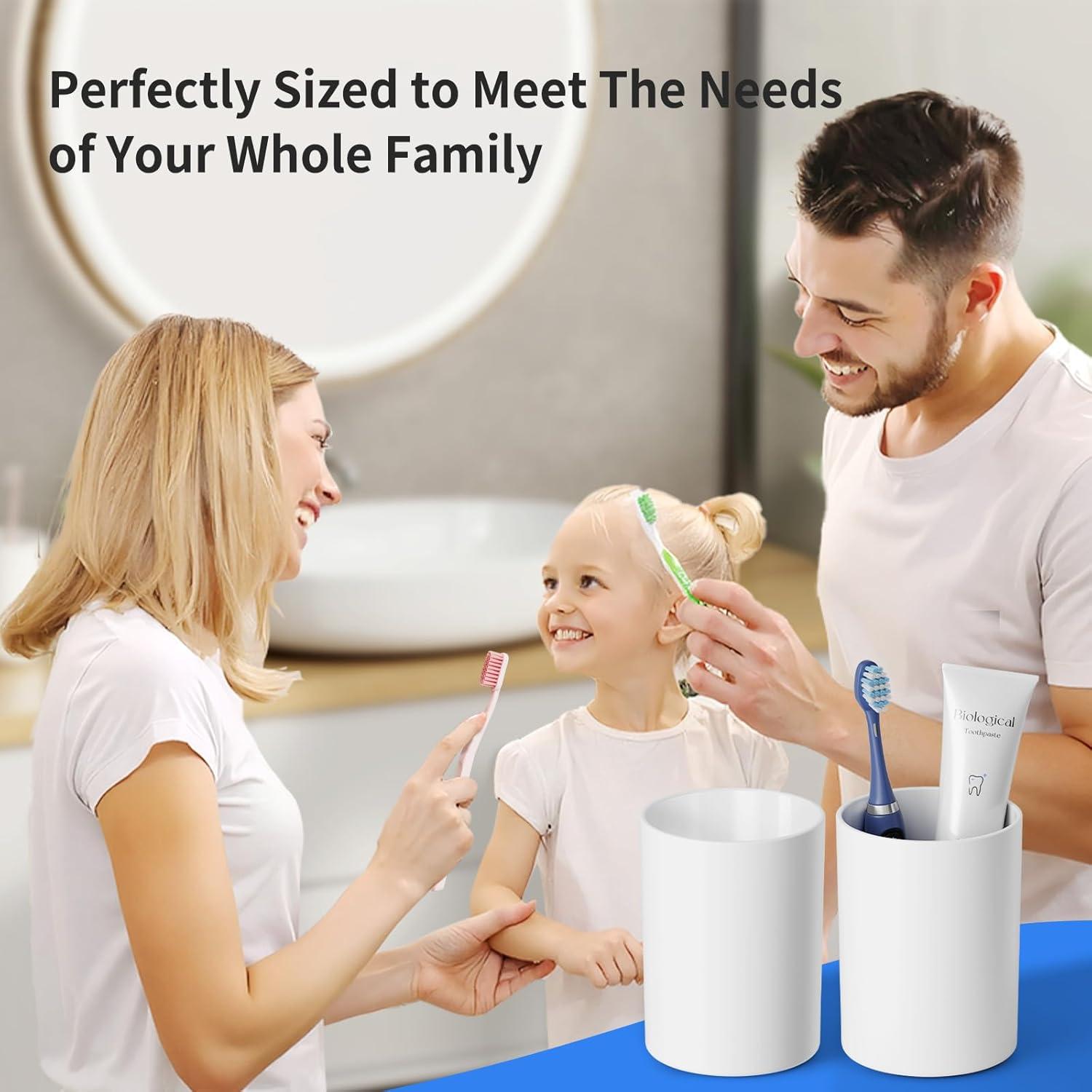 Vaso para Cepillos de Dientes GONGQIN 390ml Blanco 2Pcs