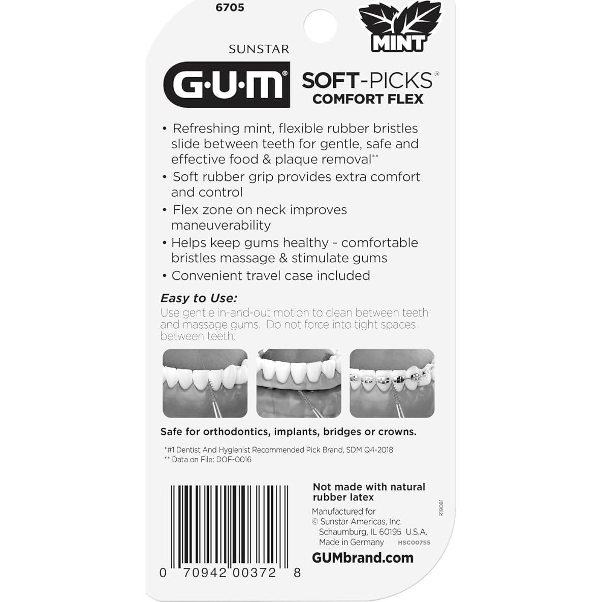 Palillos Dentales GUM Soft Picks Comfort Flex Menta 80 Unidades