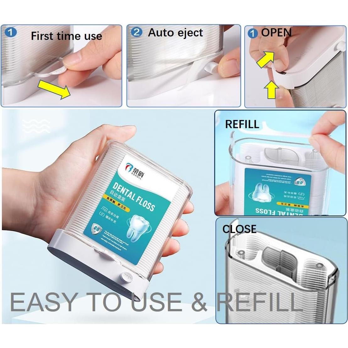 Palillos de Hilo Dental Automáticos HZXG con Dispensador y 3 Estuches