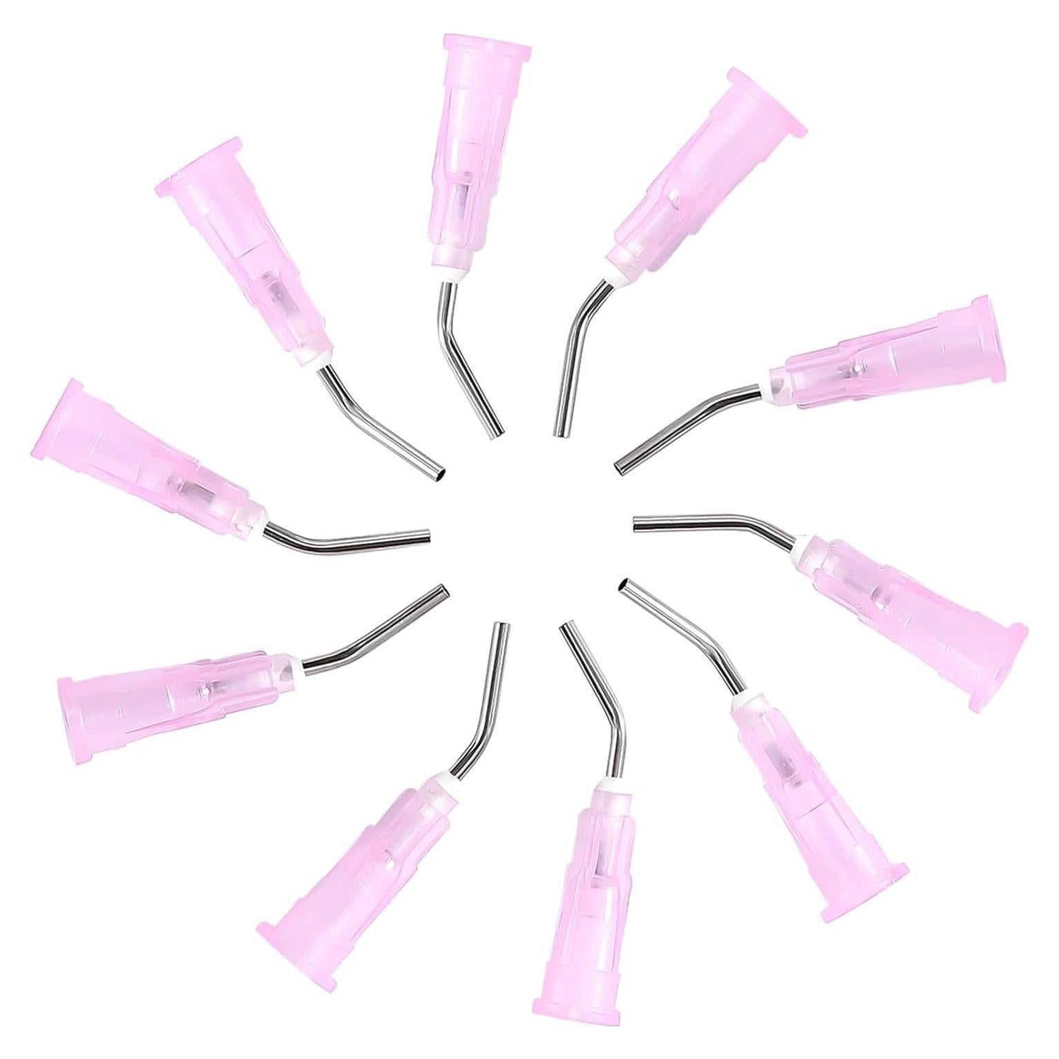 Puntas de Dispensa Curvadas JMU 18G Rosa - 300 Pcs Desechables