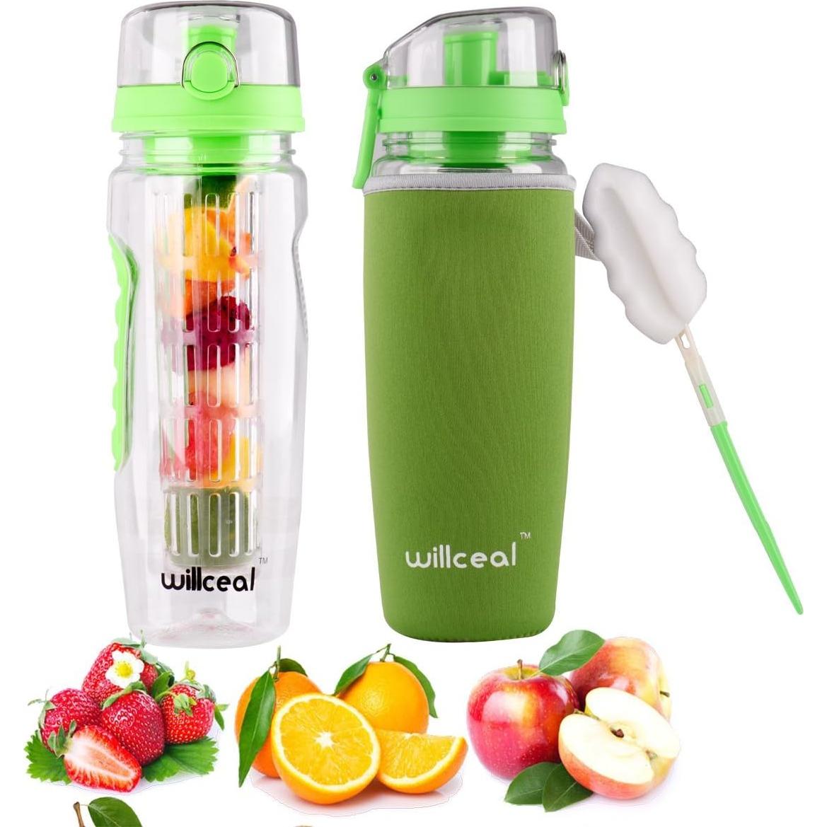 Botella Infusora de Frutas Willceal 0.91L - Tritan Libre de BPA