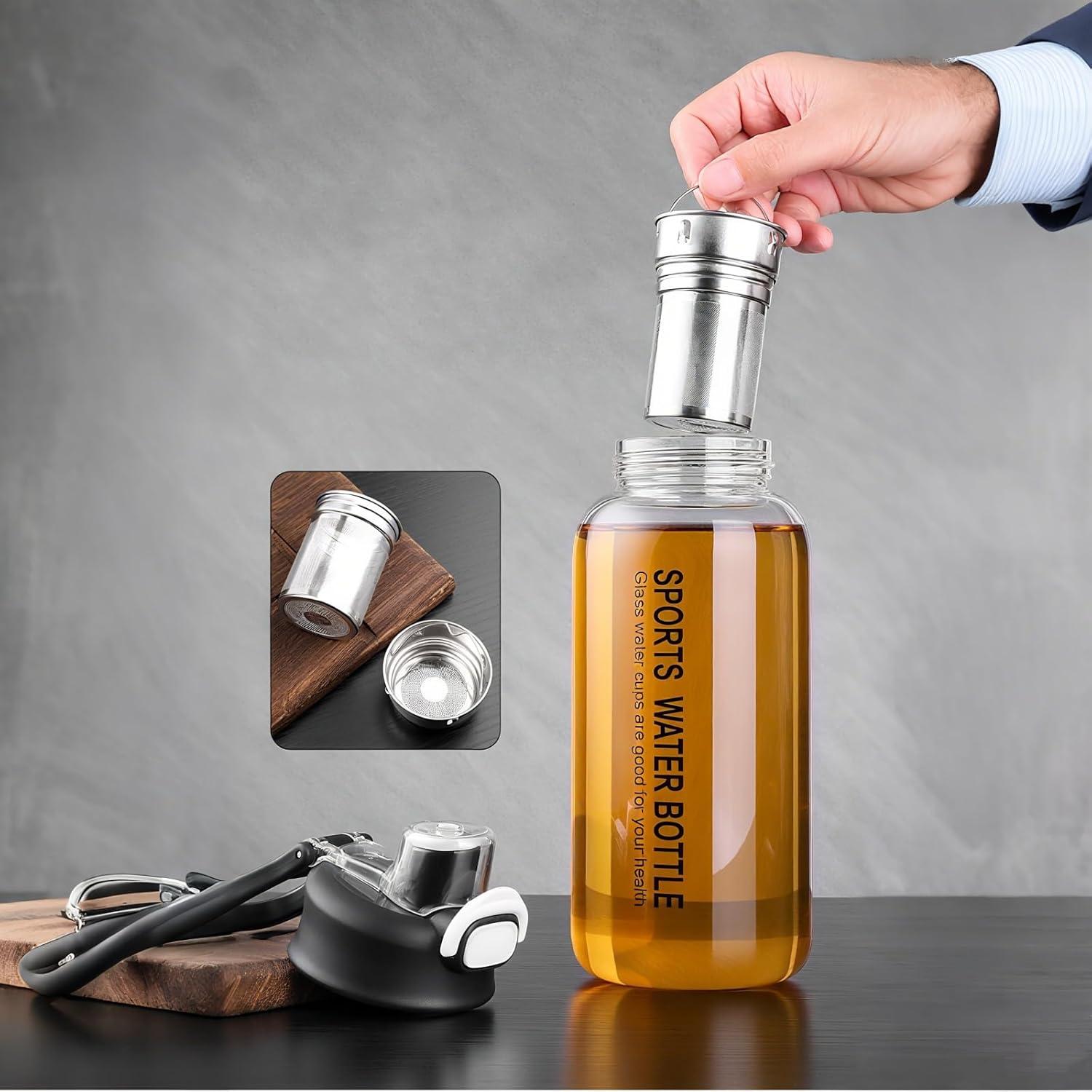 Botella de Infusor de Té de Vidrio Borosilicato 1L HOYUANSU