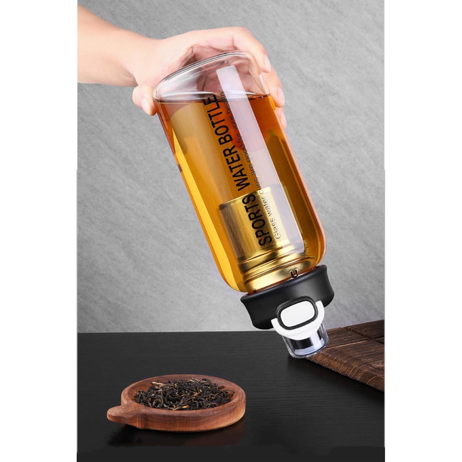 Botella de Infusor de Té de Vidrio Borosilicato 1L HOYUANSU