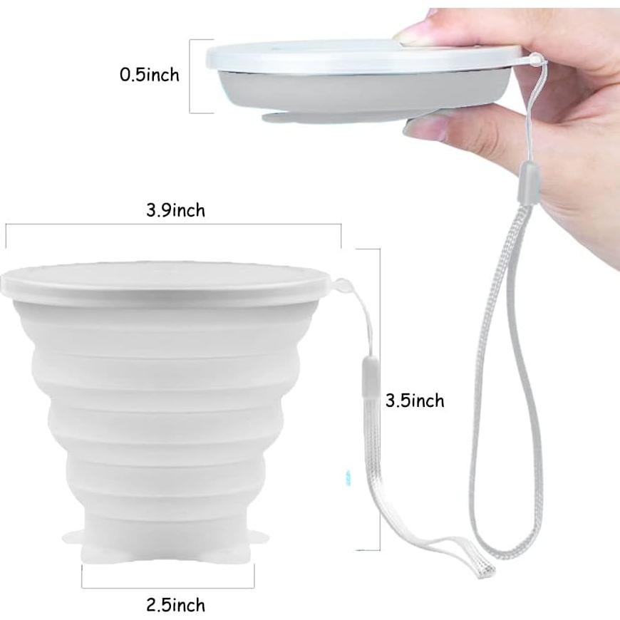 Taza Plegable de Silicona Intatikoo 250ml Reutilizable Transparente