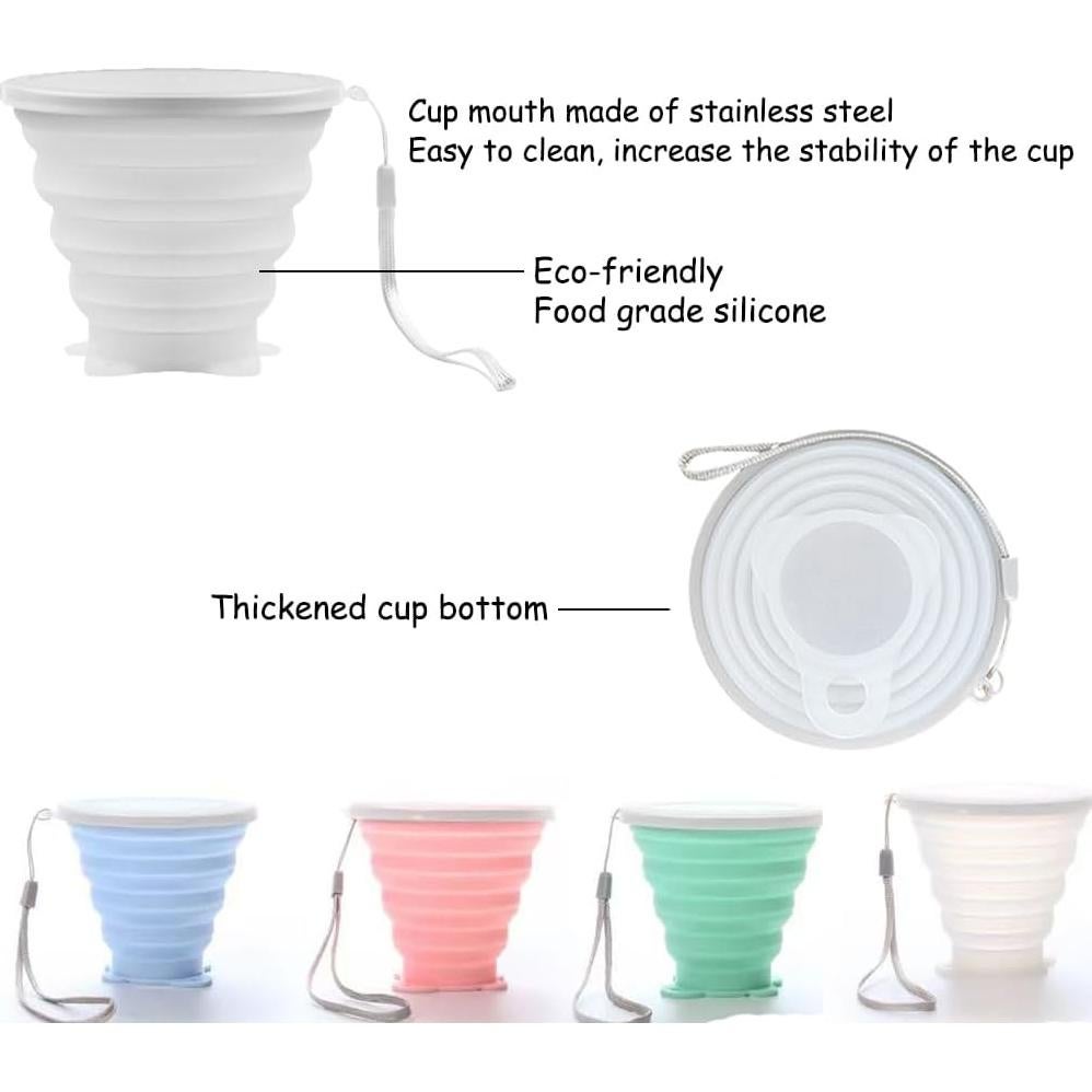 Taza Plegable de Silicona Intatikoo 250ml Reutilizable Transparente