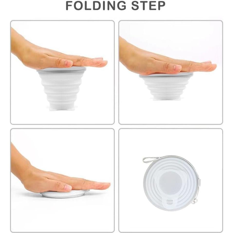 Taza Plegable de Silicona Intatikoo 250ml Reutilizable Transparente