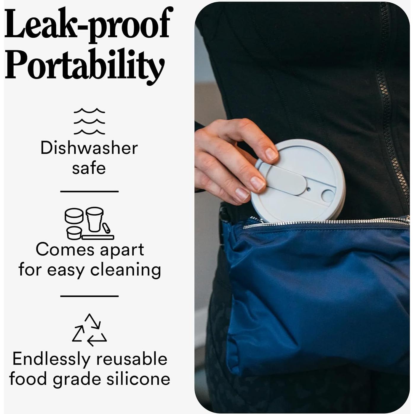 Taza de Viaje Plegable Stojo Azul Denim 470ml Reutilizable