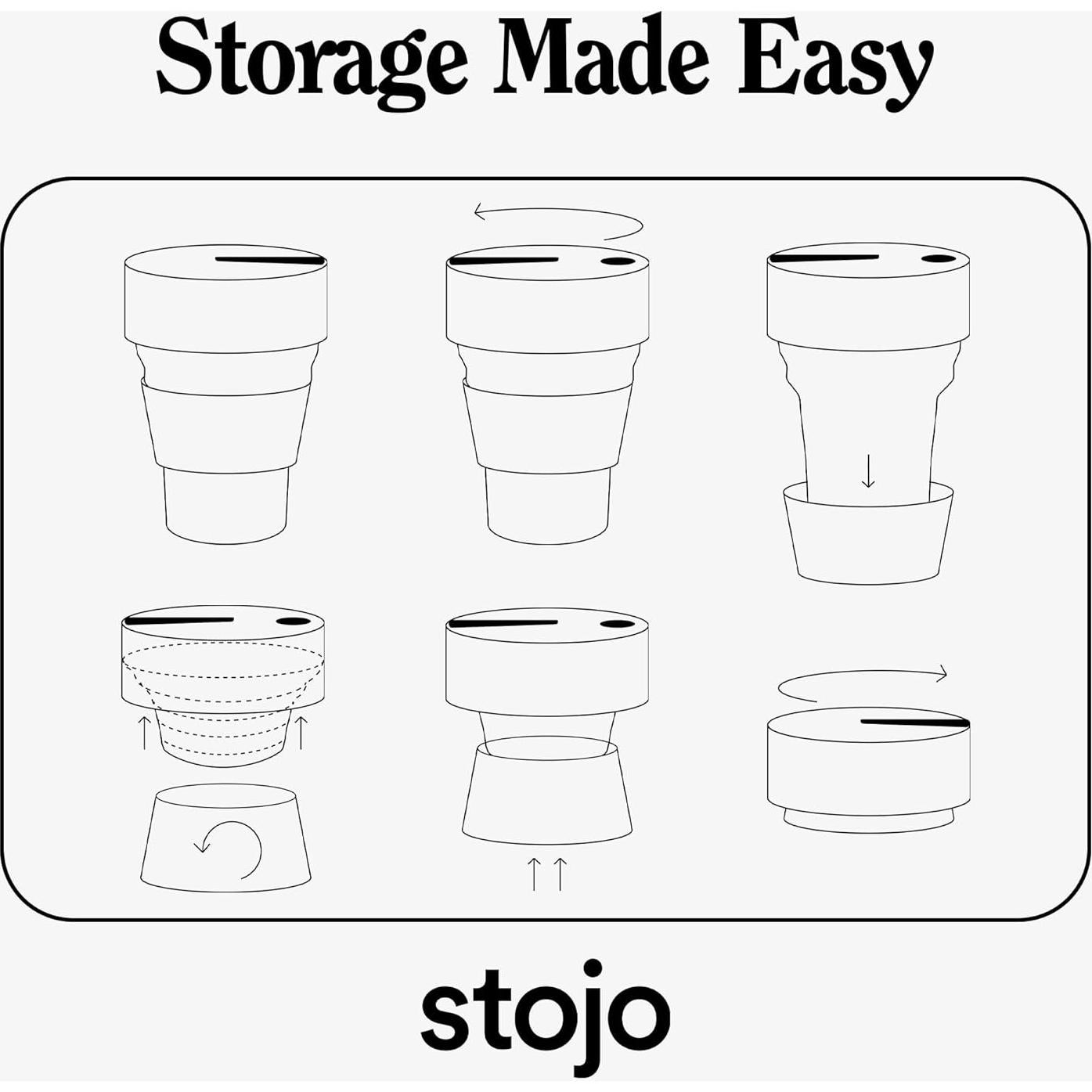 Taza de Viaje Plegable Stojo Azul Denim 470ml Reutilizable