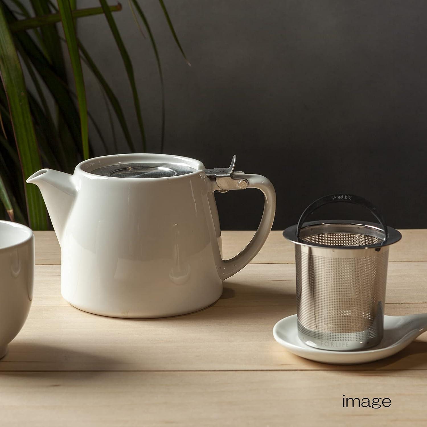 Tetera Stump FORLIFE con infusor 532 ml blanca