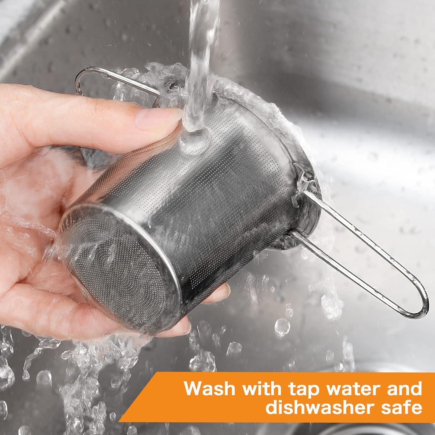 2 Coladores de Té Evmliy de Acero Inoxidable con Mango Largo