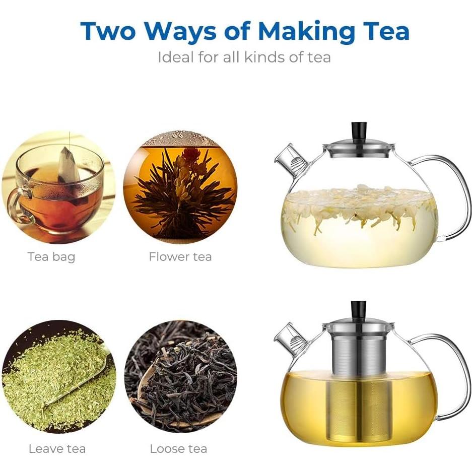 Tetera de Vidrio Borosilicatado Ecooe 2000ml con Infusor