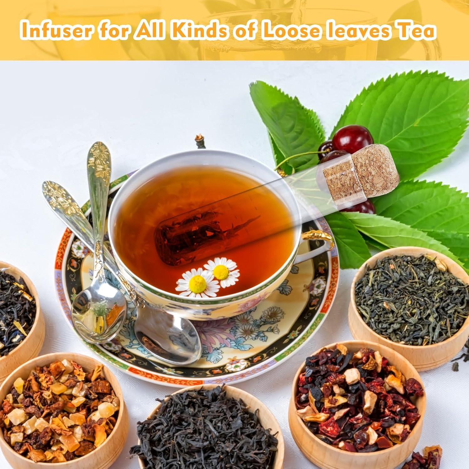 Filtros de Té de Vidrio Whaline 6 Pcs con Corcho 15.5 cm