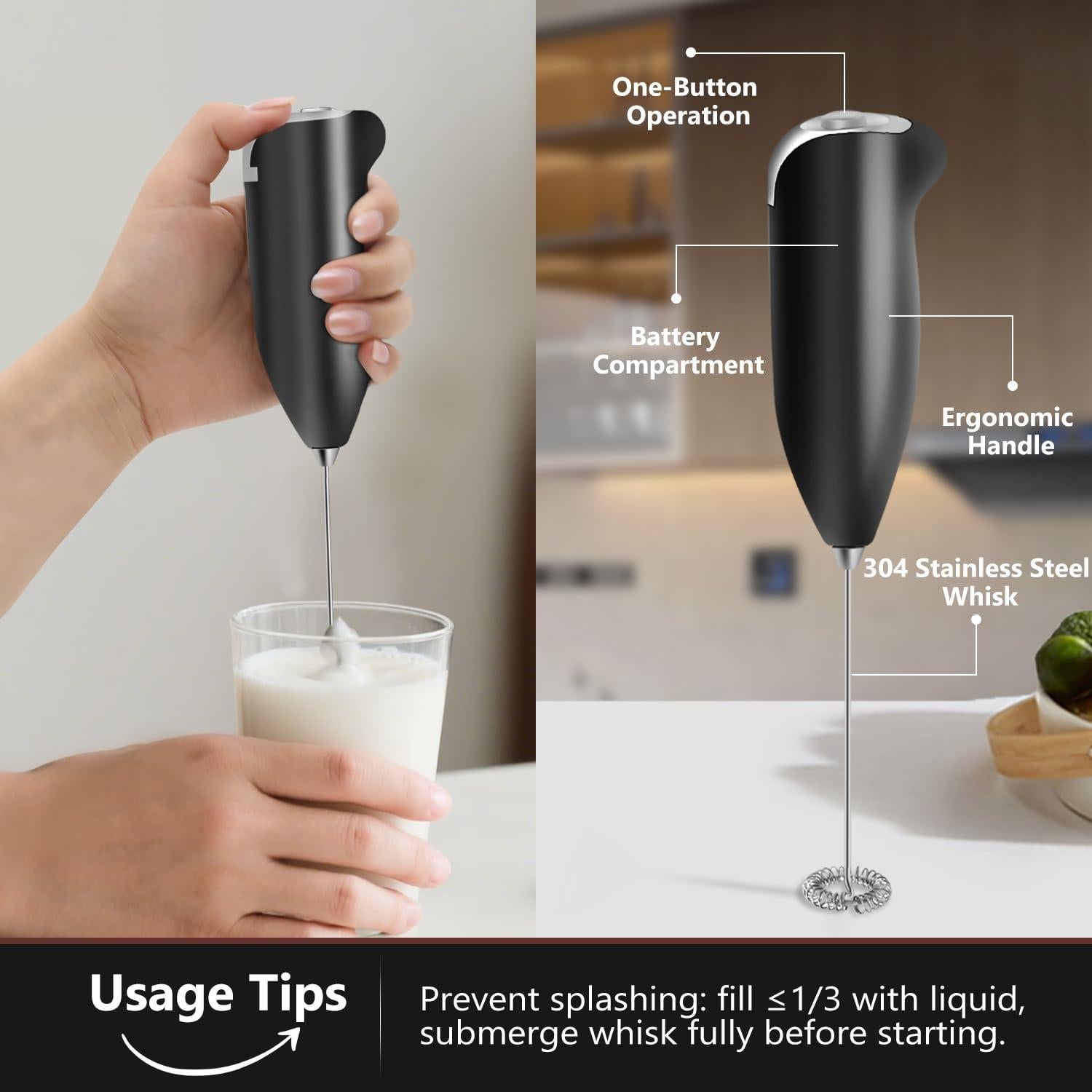 Espumador de Leche Styuanmmy 0404 Eléctrico Portátil 81.9g