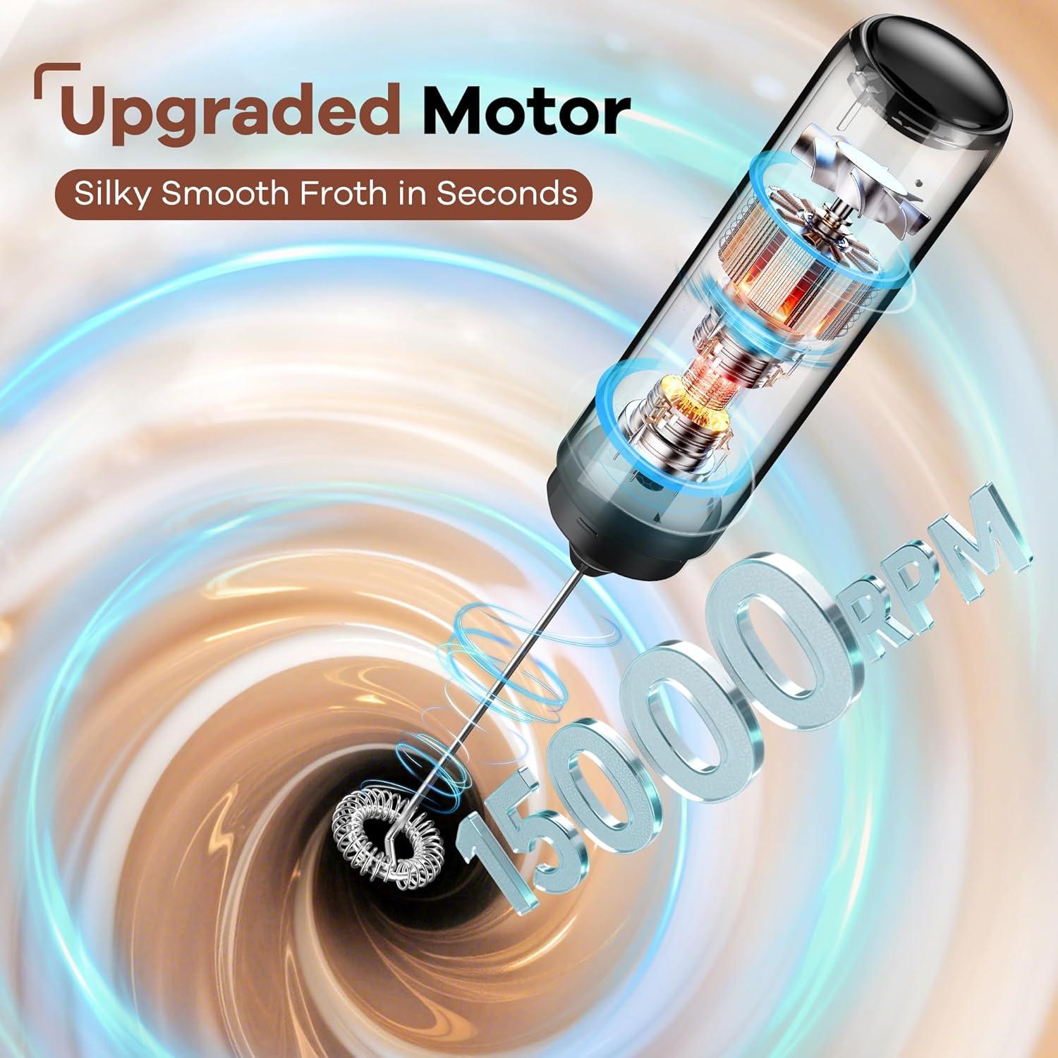 Espumador de Leche Kourice SP10 Recargable 1500mAh Negro