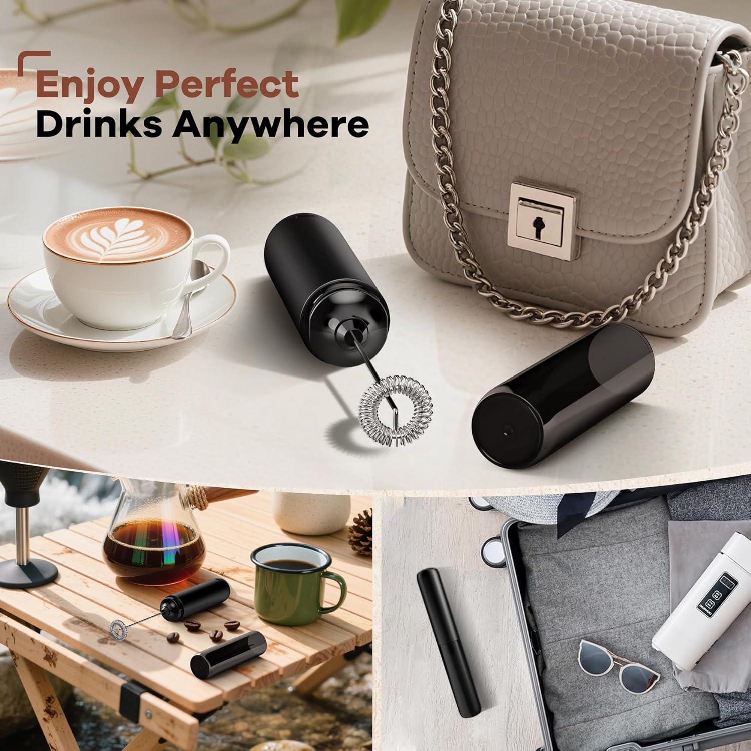 Espumador de Leche Kourice SP10 Recargable 1500mAh Negro