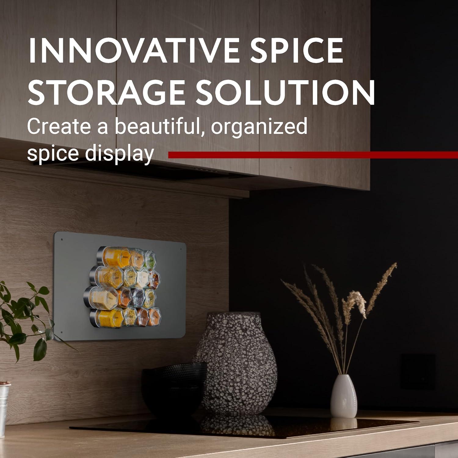 Tarros Magnéticos Hexagonales Impresa para Especias - 15 Piezas