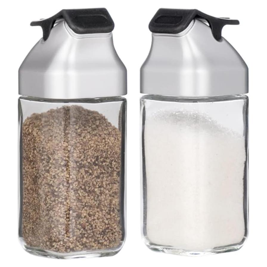 Juego de Molinillos de Sal y Pimienta J&M DESIGN - Set de 2 Botellas de Vidrio 118ml