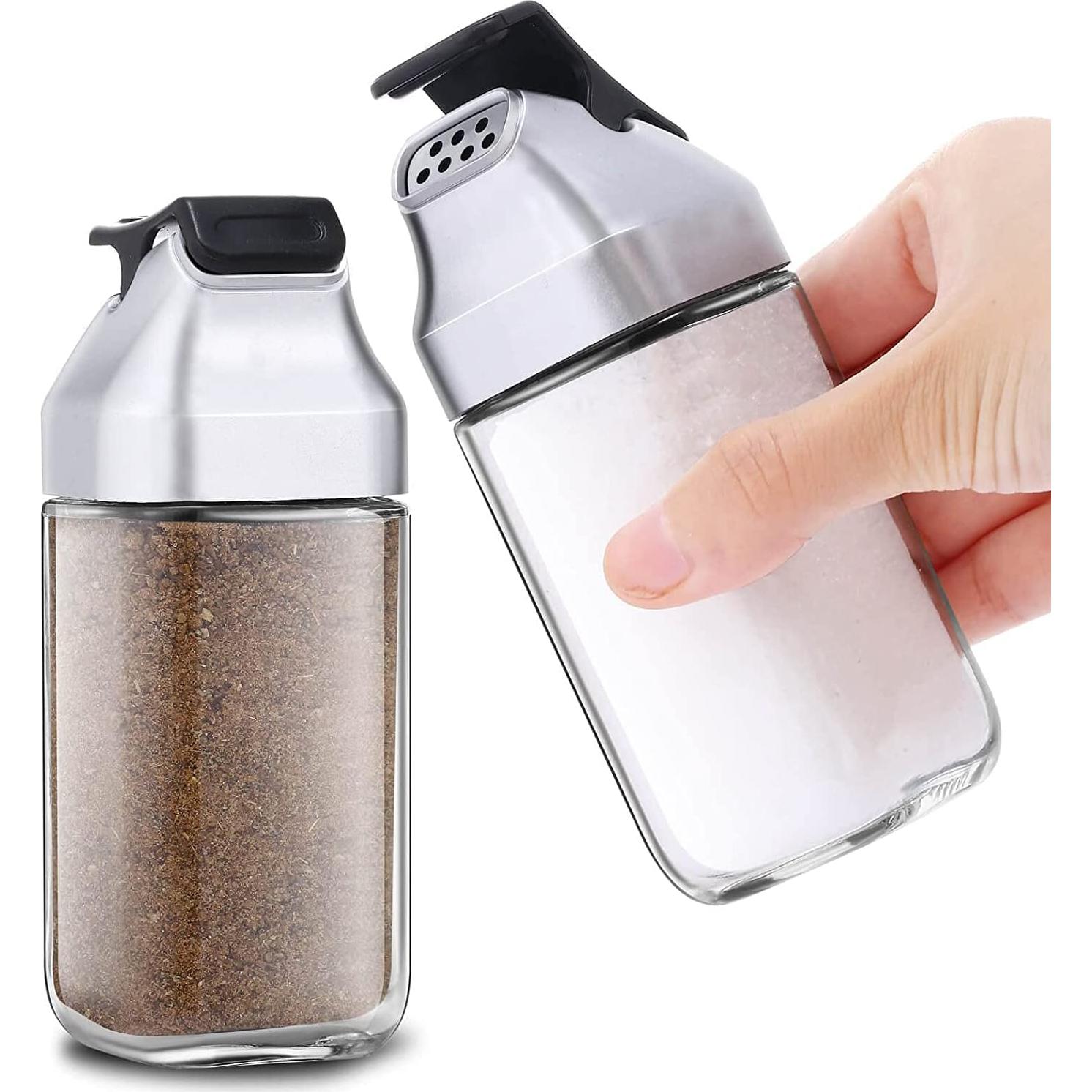 Juego de Molinillos de Sal y Pimienta J&M DESIGN - Set de 2 Botellas de Vidrio 118ml