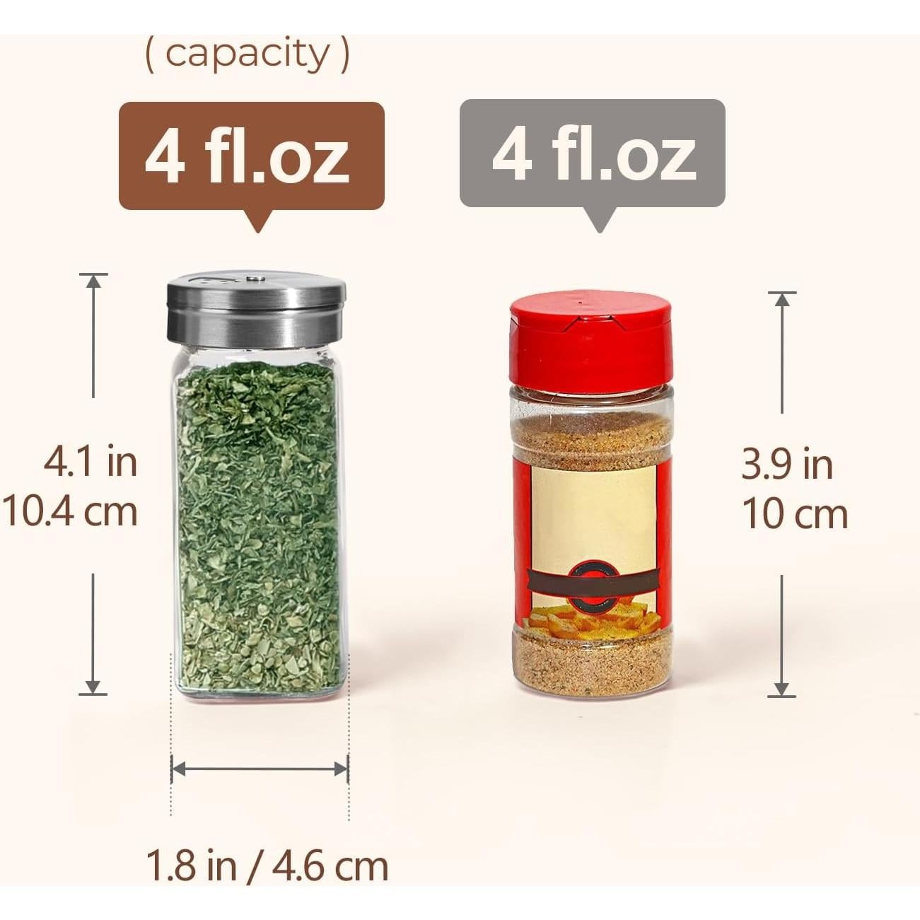 Frascos de Especias ComSaf 118ml 6PCS con Tapas Ajustables