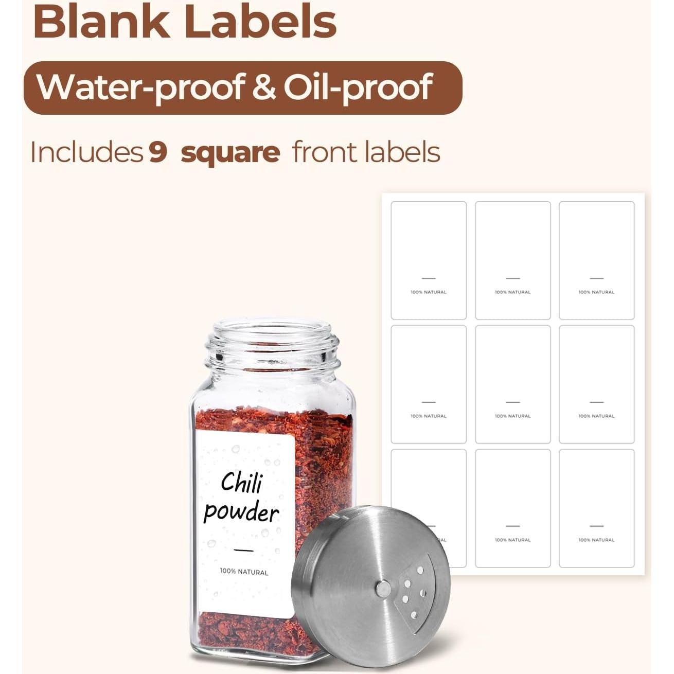 Frascos de Especias ComSaf 118ml 6PCS con Tapas Ajustables