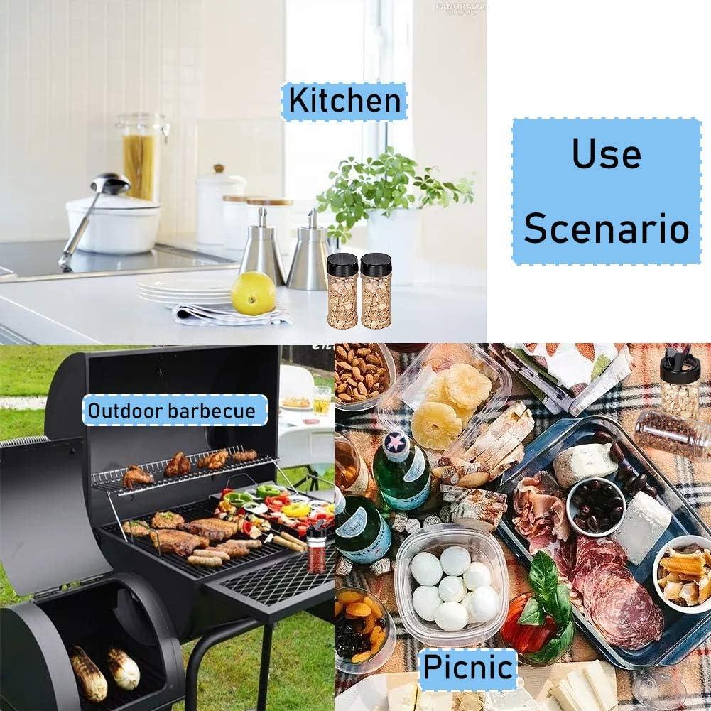 16 Tarros de Especias 100ml con Tapas Negras Qiuttnqn