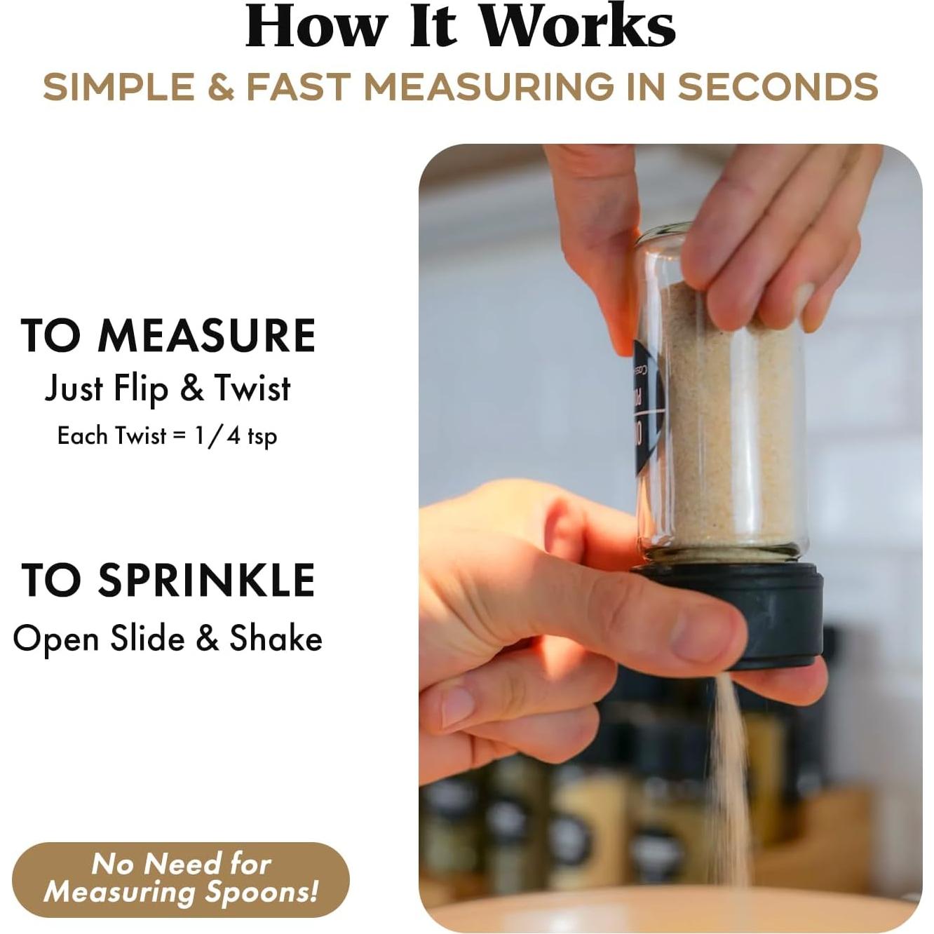 Frasco de Especias de Vidrio CassCaps 118ml con Tapa Medidora