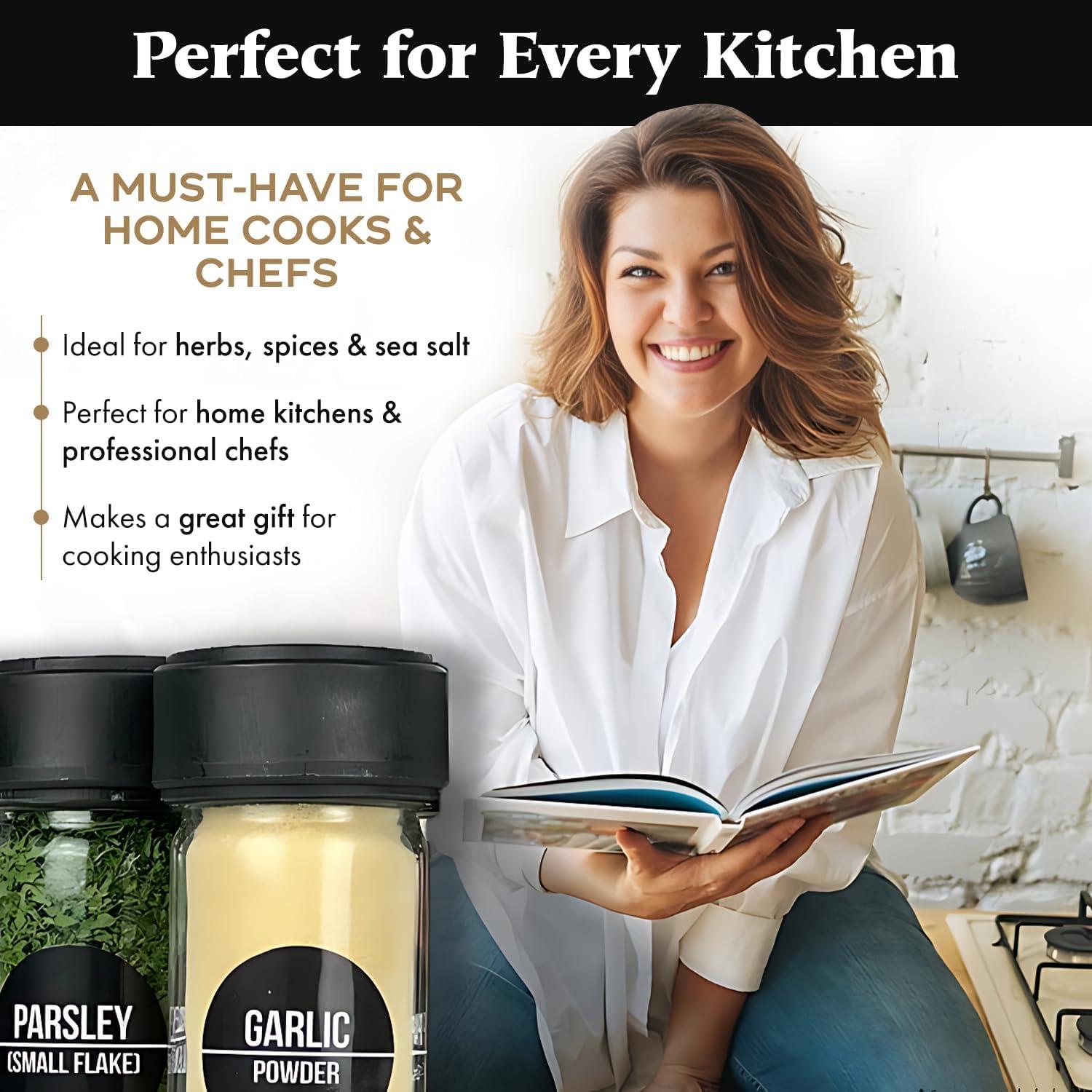 Frasco de Especias de Vidrio CassCaps 118ml con Tapa Medidora