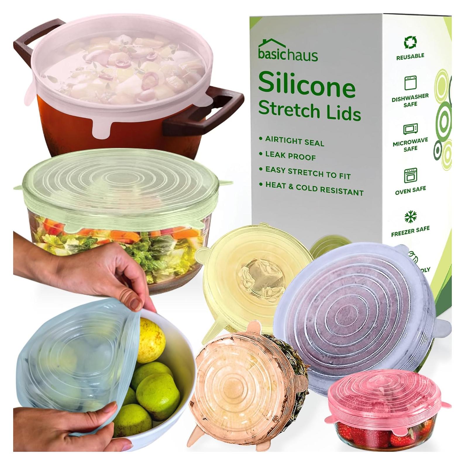 Juego de 7 Tapas de Silicona Reutilizables Basic Haus