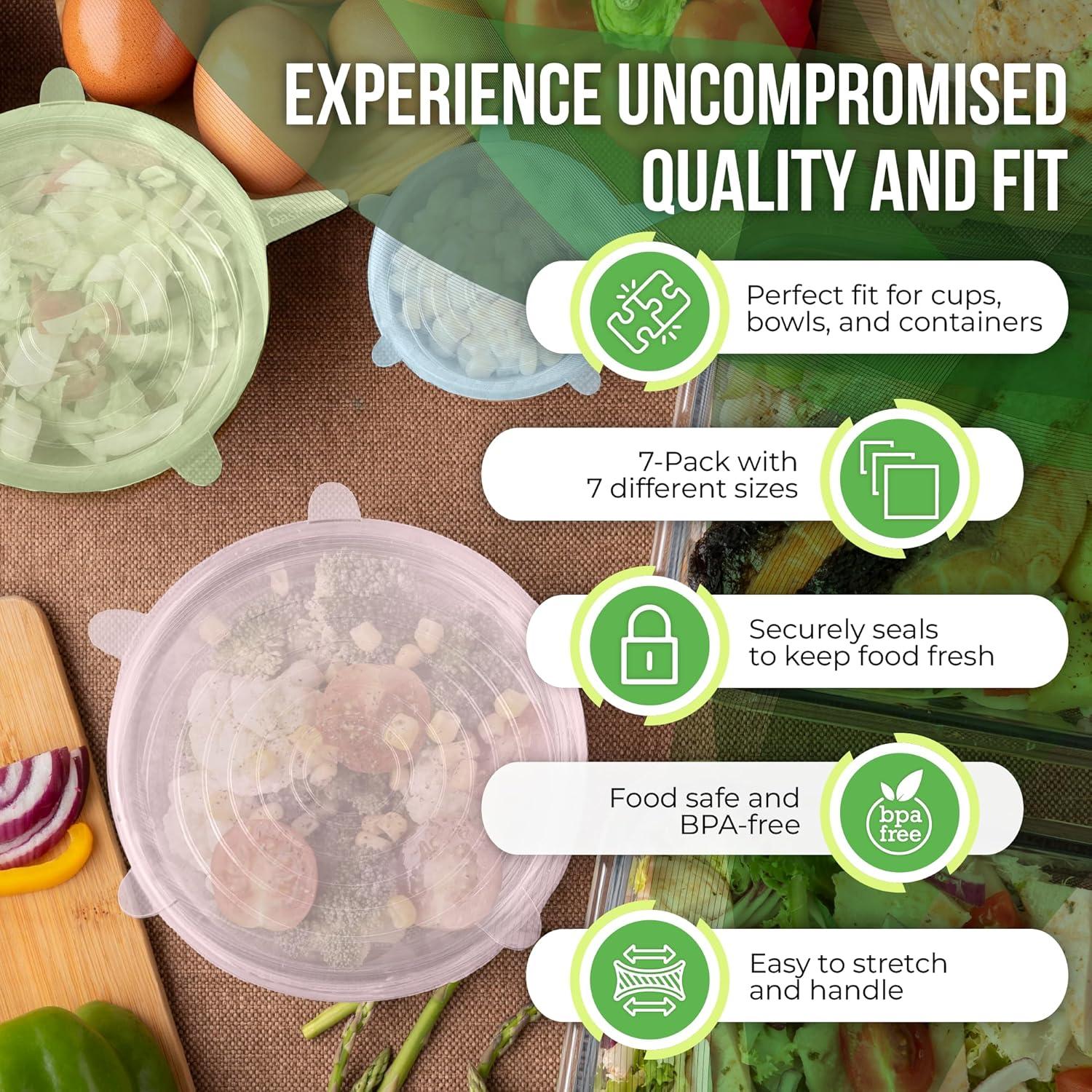 Juego de 7 Tapas de Silicona Reutilizables Basic Haus