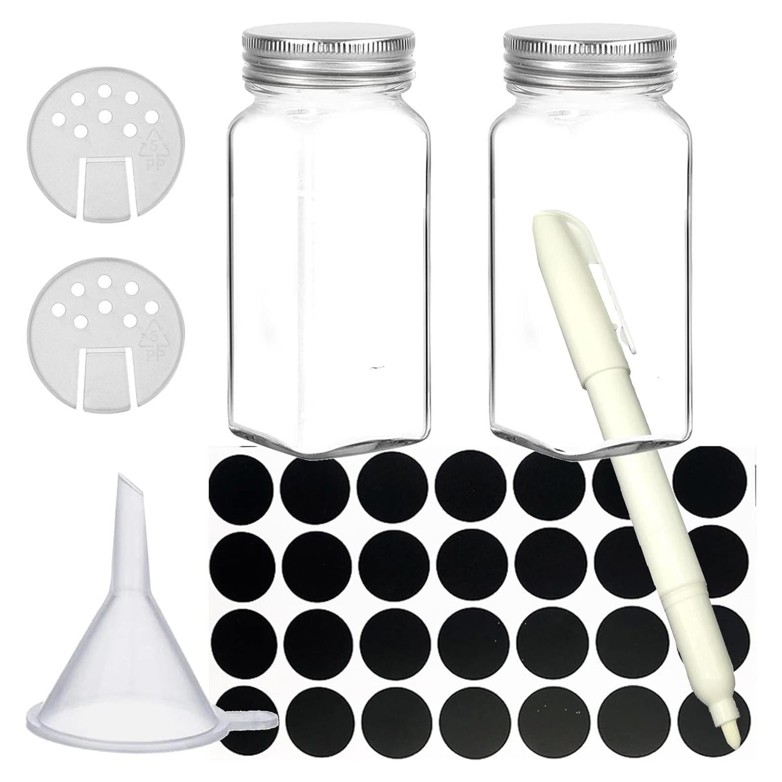 Juego de Tarros de Especias de Vidrio JZMYXA 2 Piezas 4 oz