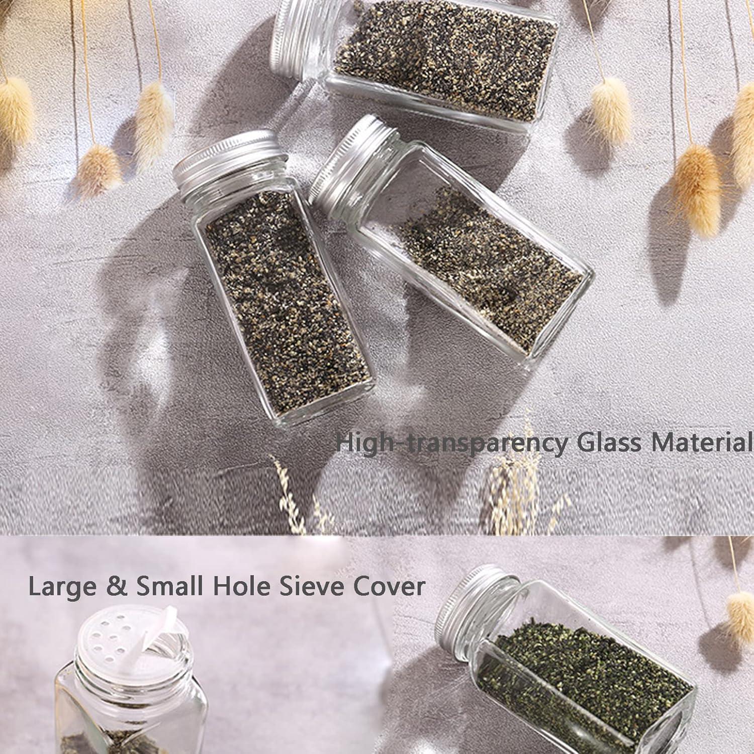 Juego de Tarros de Especias de Vidrio JZMYXA 2 Piezas 4 oz