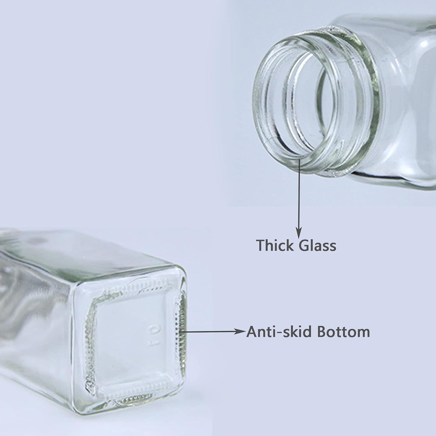 Juego de Tarros de Especias de Vidrio JZMYXA 2 Piezas 4 oz