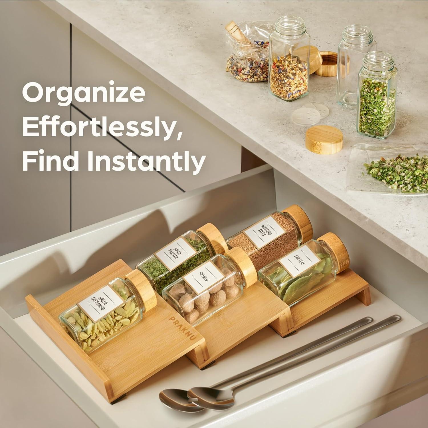 Set de 12 Tarros de Especias de Vidrio Niboline 4 oz con Etiquetas