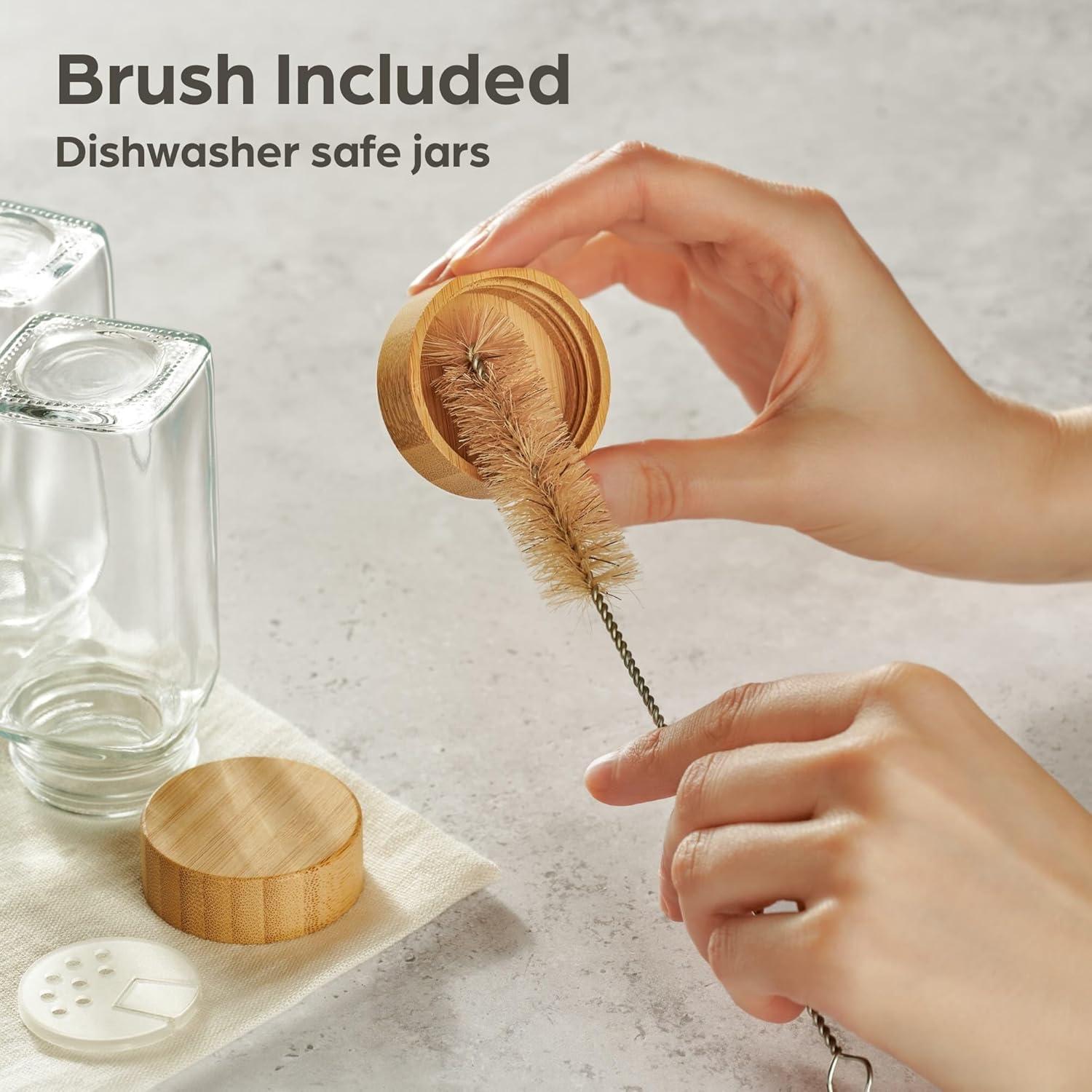 Set de 12 Tarros de Especias de Vidrio Niboline 4 oz con Etiquetas