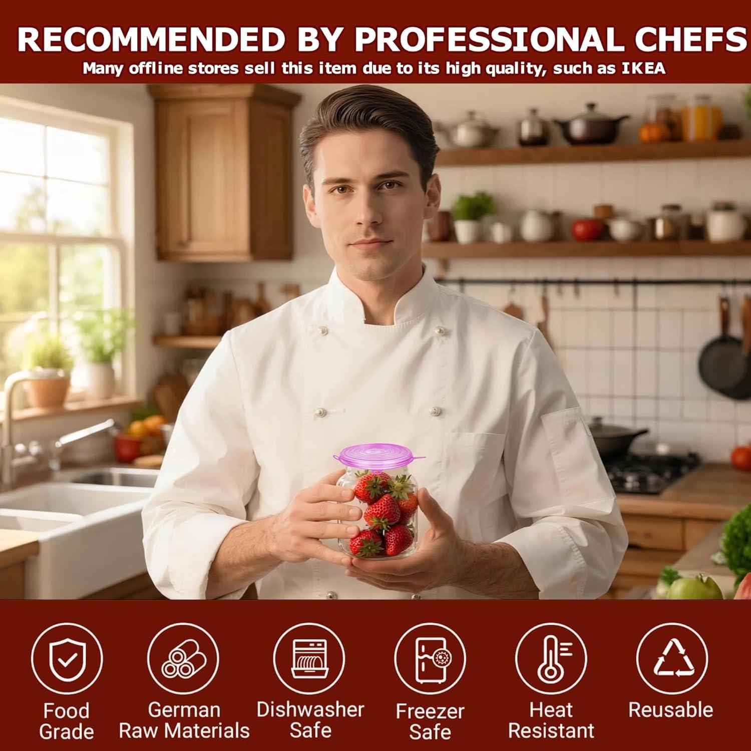 Tapas de Silicona Estirables GRIDAF - 6 Piezas Reutilizables