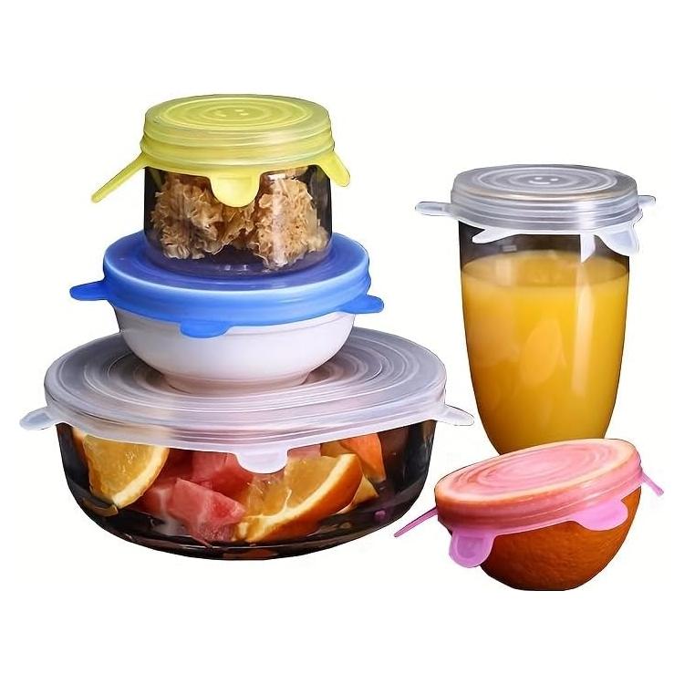 Juego de 6 Tapas de Silicona Reutilizables FXBAOJUNDA Amarillo